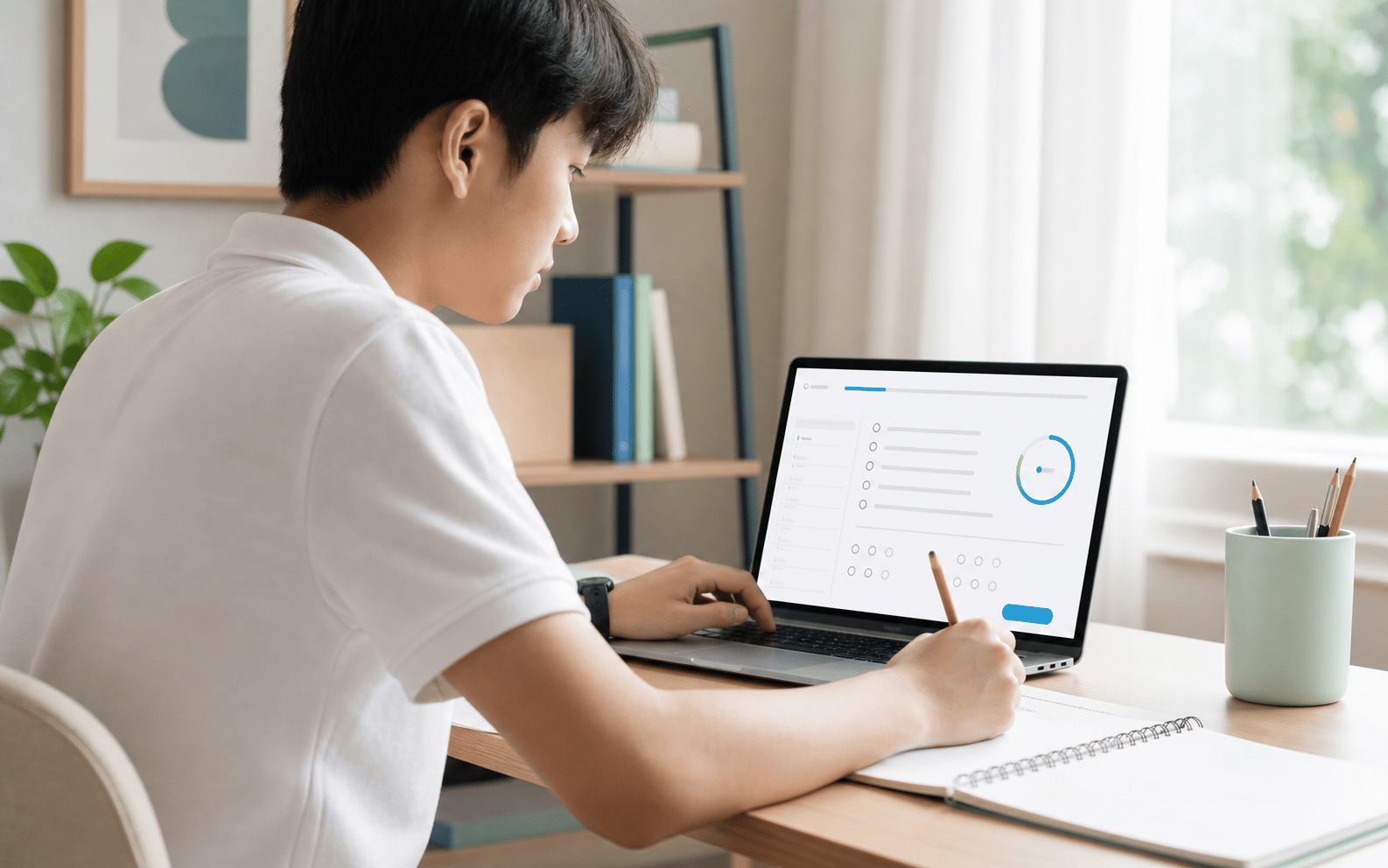 Học sinh luyện thi thử online tại góc học tập sáng sủa